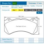 Тормозные колодки 8081-RSC1 PAGID Racing RSC1 для керамических тормозных дисков