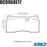 Колодки тормозные DC0968E17 DC Brakes RT.2