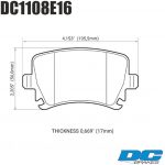 Колодки тормозные DC1108E16 DC Brakes RT.2