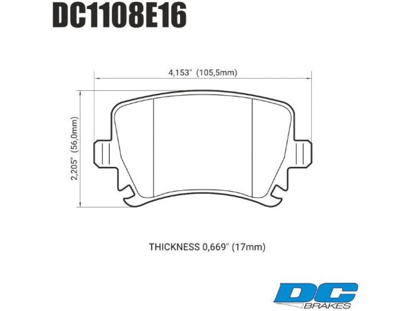 Колодки тормозные DC1108E16 DC Brakes RT.2