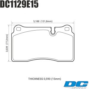 Колодки тормозные DC1129E15 DC Brakes RT.2