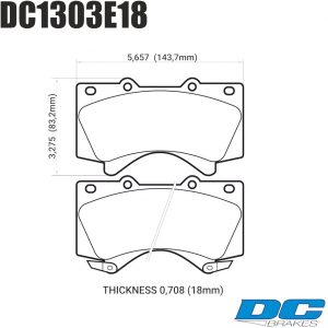 Колодки тормозные DC1303E18 DC Brakes RT.2