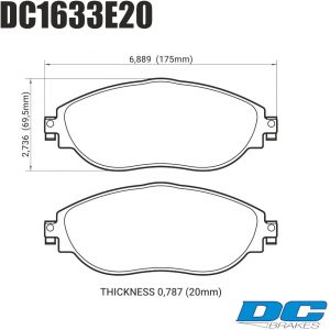 Колодки тормозные DC1633E20 DC Brakes RT.2