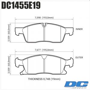 Колодки тормозные DC1455E19 DC brakes RT.2