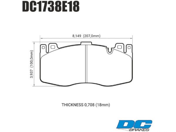 Колодки тормозные DC1738E18 DC brakes RT.2