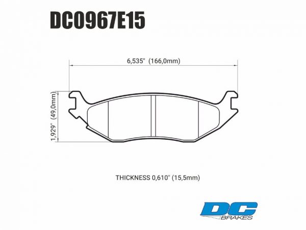 Колодки тормозные DC0967E15 DC Brakes RT.2.