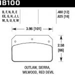 Колодки тормозные HB100F.480 Hawk Performance HPS ALCON PNF0084X284 / WILWOOD Dynalite