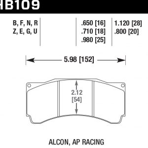 Колодки тормозные HB109B.710 HAWK Street 5.0 Alcon (18мм)