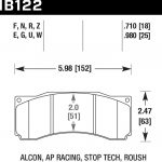 Колодки тормозные HB122Q.710 HAWK DTC-80 AP Racing, Stop Tech 18 мм