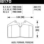 Колодки тормозные HB170F.650 Hawk Performance HPS StopTech задние LC200, LX570 4поршн. ST41