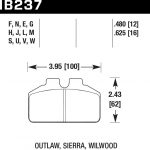 Колодки тормозные HB237F.625 HAWK HPS Outlaw, Ford Sierra, Wilwood