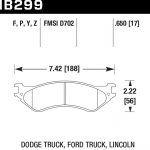 Колодки тормозные HB299Y.650 HAWK LTS передние LINCOLN Navigator 01/98 >12/01 / DODGE RAM1500 / FORD F150, F250