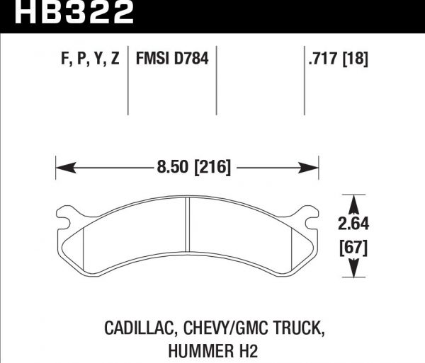 Колодки тормозные HB322P.717 HAWK Super Duty передние Hummer H2 / CHEVROLET Suburban