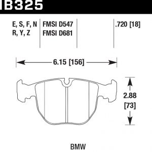 Колодки тормозные HB325F.720 Hawk Performance HPS передние BMW X5 E53 / M5 E39 / E39