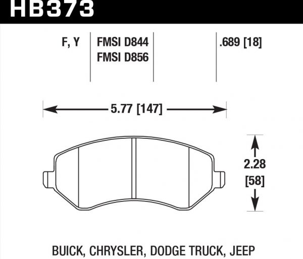 Колодки тормозные HB373F.689 HAWK HPS передние Jeep Liberty (KJ) 2002-2007