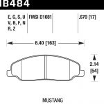 Колодки тормозные HB484N.670 HAWK HP Plus Ford Mustang передние