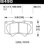 Колодки тормозные HB490Y.665 HAWK LTS передние LEXUS GX460 / GX470; Prado 150/120; PAJERO / HILUX