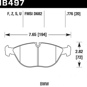 Колодки тормозные HB497F.776 Hawk Performance HPS передние BMW X5 (E53), (E39), (E38)