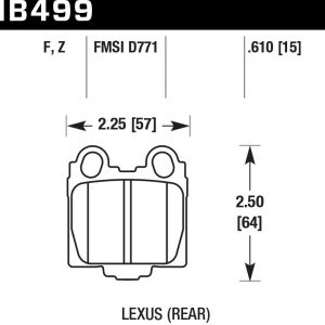 Колодки тормозные HB499F.610 HAWK HPS задние Lexus SC430 Base 2005-2010г.в. Lexus LX470 Base 2007 г.в.