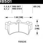 Колодки тормозные HB501F.625 Hawk Performance HPS передние PORSCHE Cayenne (955) / Audi Q7, VW Touareg комплектация 350 мм