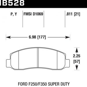 Колодки тормозные HB528P.811 HAWK Super Duty передние Ford F250, F350