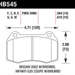 Колодки тормозные HB545F.564 Hawk HPS передние INFINITI G35 / Nissan 350Z (комплектация BREMBO)