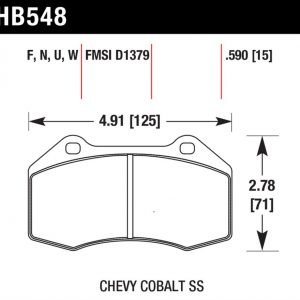 Колодки тормозные HB548F.590 HAWK HPS Renault Clio 3 RS/Megane 2 Sport