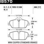 Колодки тормозные HB570F.666 Hawk Performance HPS передние MINI COOPER 2 (R56) / BMW 1 (E87) 116i, 118i