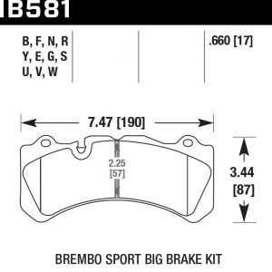 Колодки тормозные HB581B.660 HAWK Street 5.0 Brembo 6 поршней тип J, N