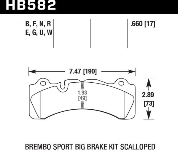 Колодки тормозные HB582N.660 HAWK HP Plus 17мм