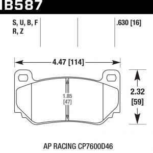 Колодки тормозные HB587Z.630 HAWK PC AP Racing