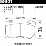 Колодки тормозные HB601B.626 HAWK Street 5.0 передние INFINITI FX50/FX37/G37/ Nissan 370Z