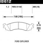 Колодки тормозные HB612Y.690 HAWK LTS передние Ford Explorer, Mercury