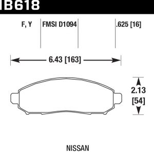 Колодки тормозные HB618Y.625 HAWK LTS передние NISSAN Pathfinder 2005->