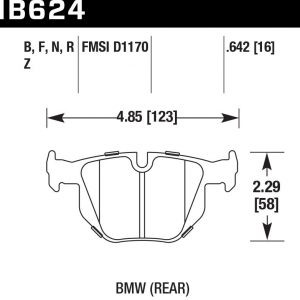 Колодки тормозные HB624F.642 Hawk Performance HPS задние BMW E90 / E92 335i