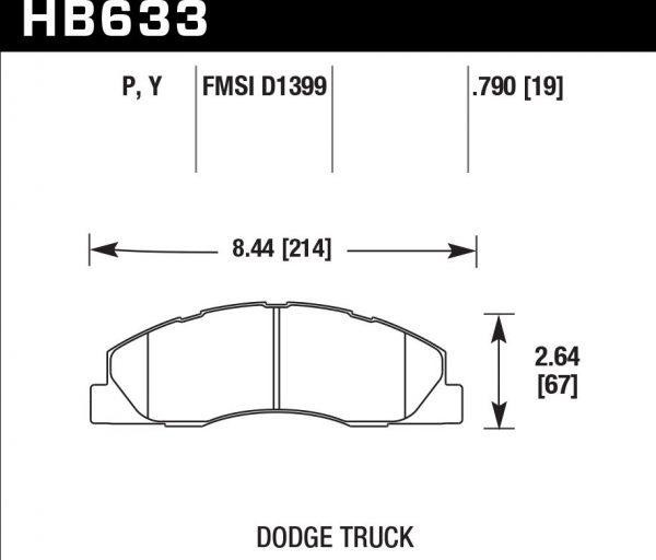 Колодки тормозные HB633P.790 HAWK Super Duty передние Dodge RAM 2500