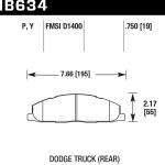 Колодки тормозные HB634P.750 HAWK Super Duty задние Dodge RAM 2500