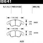 Колодки тормозные HB641F.696 HAWK HPS Audi A5, A4 (1LA), Q5