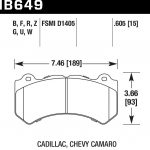 Колодки тормозные HB649B.605 HAWK Street 5.0 Jeep SRT8 2012-2014, AUDI 4F RS6 (BREMBO), RANGE ROVER SPORT