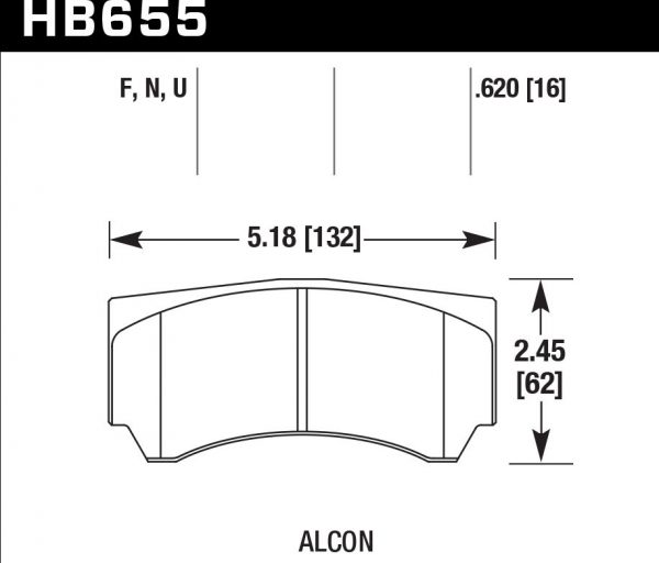 Колодки тормозные HB655F.620 HAWK HPS ALCON Mono4