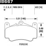 Колодки тормозные HB667W.622 HAWK DTC-30 Porsche 996, 997; Boxter