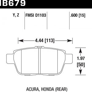 Колодки тормозные HB679Y.600 HAWK LTS задние Honda Ridgeline, Acura TL 2009-2013