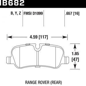 Колодки тормозные HB682Z.657 HAWK PC задние Land Rover Discovery/Range Rover/Range Rover Sport