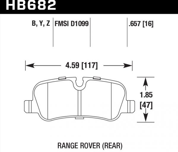 Колодки тормозные HB682Z.657 HAWK PC задние Land Rover Discovery/Range Rover/Range Rover Sport