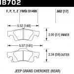 Колодки тормозные HB702Y.662 HAWK LTS задние Jeep Grand Cherokee WK2/Dodge Durango 2011+