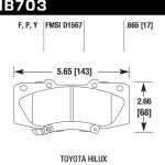 Колодки тормозные HB703Y.665 HAWK LTS передние TOYOTA HILUX 2005->