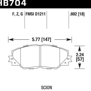 Колодки тормозные HB704F.692 HAWK HPS передние RAV4 2006-2013