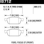 Колодки тормозные HB712F.680 HAWK HPS передние Ford Focus ST 2013->