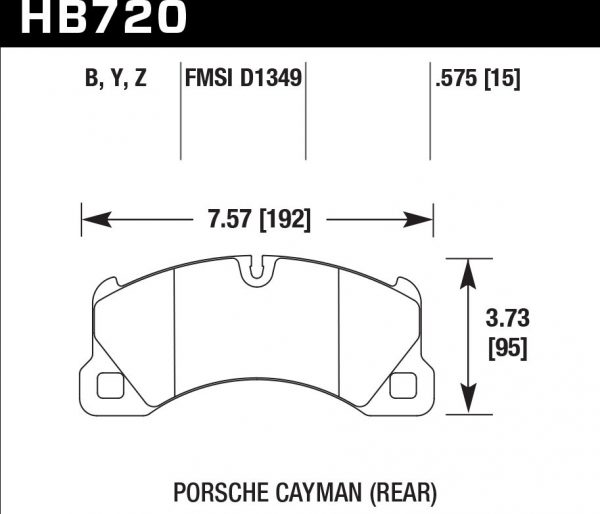 Колодки тормозные HB720Y.575 HAWK LTS передние PORSCHE CAYENNE 955, 92A; PANAMERA; TOUAREG 1LH,1LL,1LU,1LX,1LY, 1LT