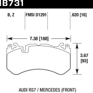 Колодки тормозные HB731B.620 HAWK Street 5.0 MB ML 63AMG, GL 63 AMG (W166); 55 AMG; 63 AMG; 65AMG; AUDI RS6 MK3 (4F); RS7 4GA, 4GF;